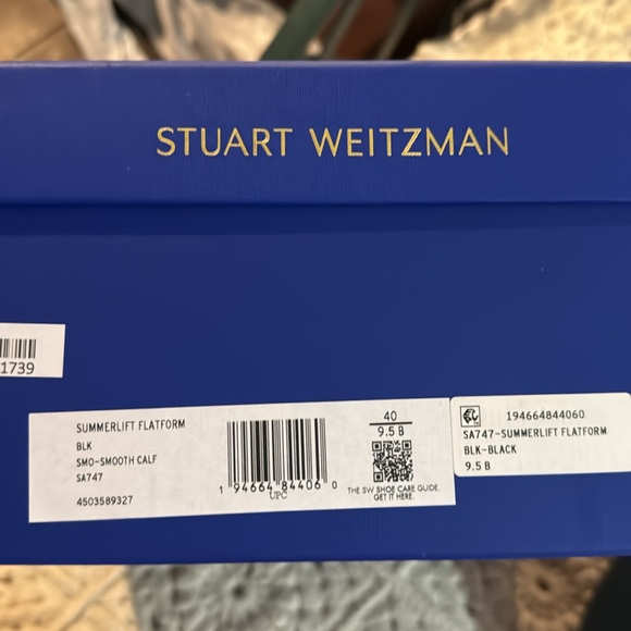 Stuart Weitzman Black Leather Strappy Flatform Sandals size 9.5 B - Picture 5 of 5